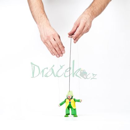 Loutka - vodník Čvachtal s vodícímí šňůrkami