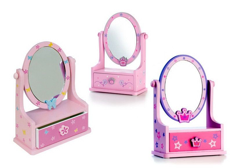 Teddies, Zrcadlo, šperkovnice - zásuvka,dřevo