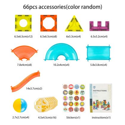 Magnetická stavebnice plast 66ks v krabici 31x25x8cm