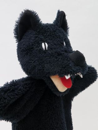 Vlk černý 30cm, maňásek