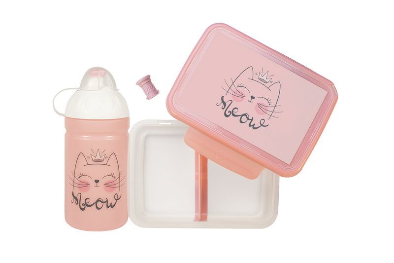 Zdravá lahev 0,5l a Zdravá sváča Set Mňau