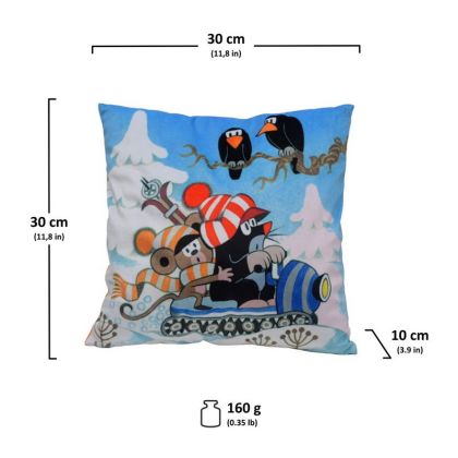 MÚ Brno Polštář Krtek 30x30 cm, sněžný skútr