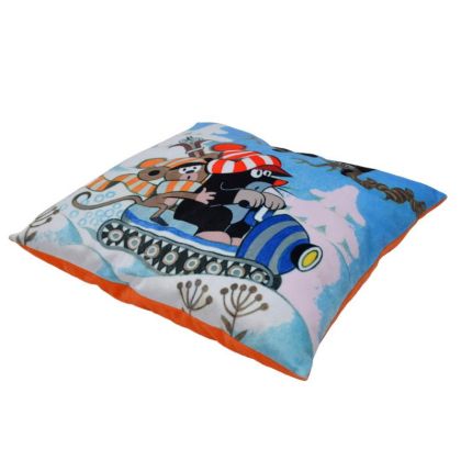 MÚ Brno Polštář Krtek 30x30 cm, sněžný skútr