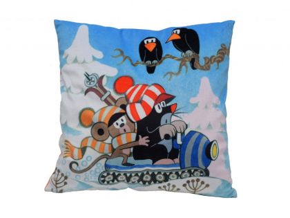 MÚ Brno Polštář Krtek 30x30 cm, sněžný skútr