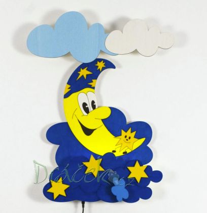 Nástěnná LED lampička Měsíček s hvězdičkami