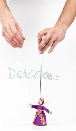 Loutka - královna Alžběta s vodícími šňůrkami