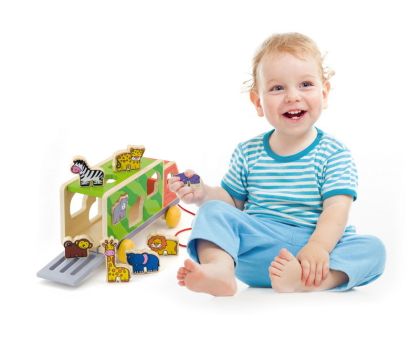 VIGA, Dřevěná tahačka kamion se zvířátky