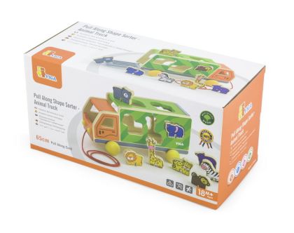 VIGA, Dřevěná tahačka kamion se zvířátky