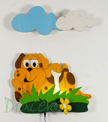 Nástěnná LED lampička Kočka s oblohou