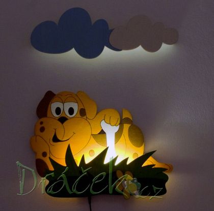 Nástěnná LED lampička Kočka s oblohou