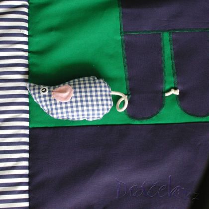 Hrací deka Kočky zelené