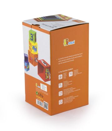 VIGA, Dřevěné stavěcí kostky 6ks