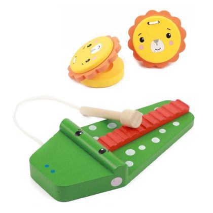 FisherPrice, Hudební nástroje dřevo 5ks v krabici 26x17x7cm