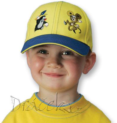 Baseballová čepice Krteček žluto-modrá