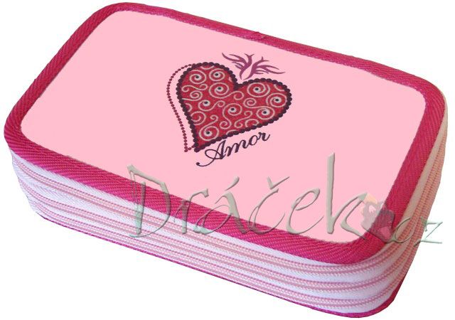 Plněné školní pouzdro EMIPO třípatrové 01 Deluxe Amor růžová