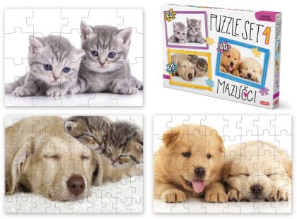 Efko Puzzle SET 1 MAZLÍČCI 20,40,60 dílků (A4)