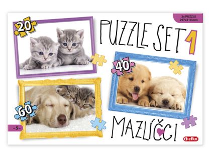 Efko Puzzle SET 1 MAZLÍČCI 20,40,60 dílků (A4)