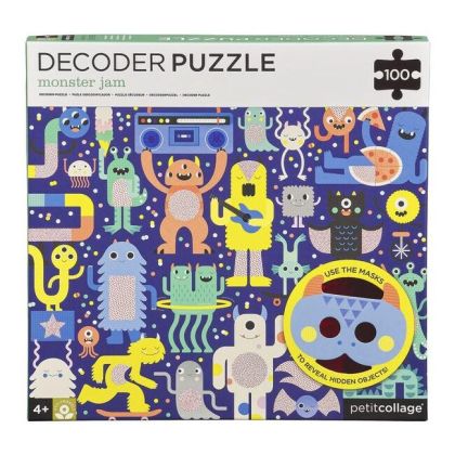 Petitcollage Puzzle příšerky 100 ks s 3D brýlemi
