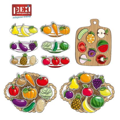 PEXI Velcro skládačky - Ovoce a zelenina