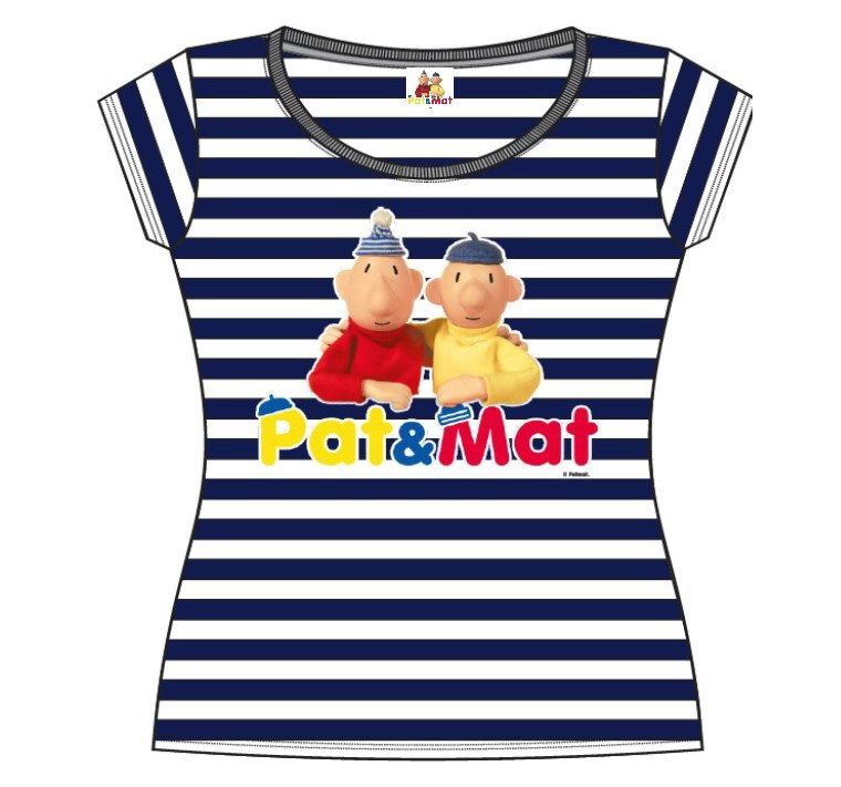 Tričko Pat a Mat s 3D potiskem, pruhované námořnické dámské