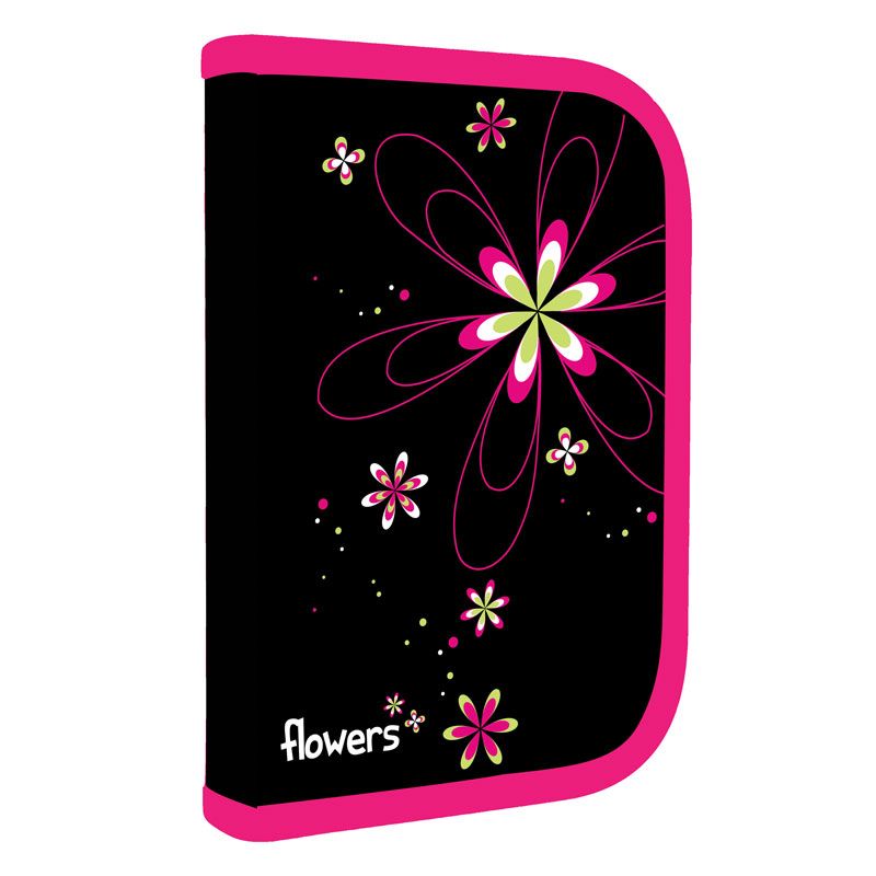 Oxybag, Plněný penál 1-patrový s chlopní Kytky