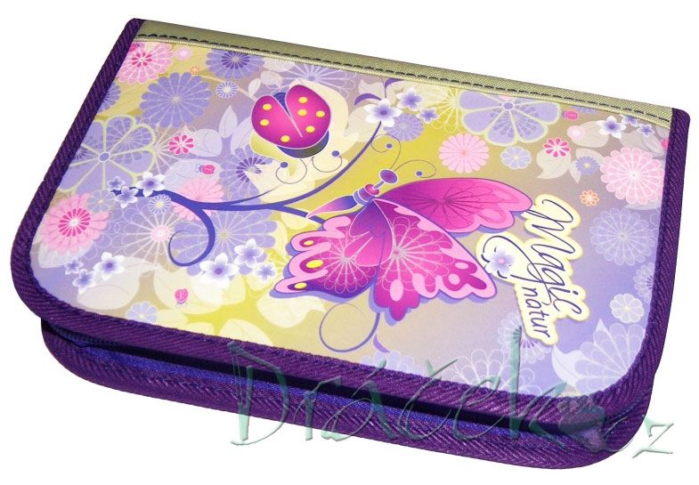 Neplněné školní pouzdro EMIPO s dvěma klopami 01 Elegant Magic natur