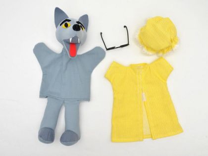 Vlk oblečený 30cm 2v1, maňásek