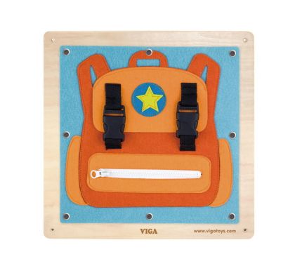 VIGA, Dřevěná nástěnná hra oblékání/zapínání