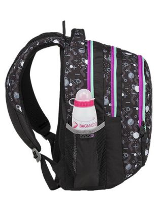 Školní batoh Bagmaster MAXVELL 9 A BLACK/GRAY/VIOLET