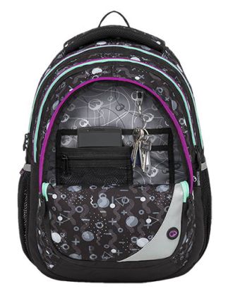 Školní batoh Bagmaster MAXVELL 9 A BLACK/GRAY/VIOLET