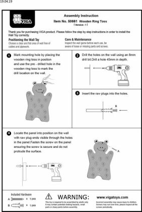 VIGA, Dřevěná nástěnná hra - házení kroužků
