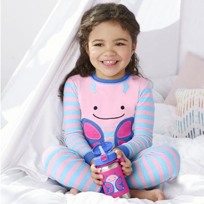 Skip Hop Zoo Láhev na vodu, nerez - Motýlek