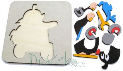 Skládací obrázek PUZZLE Krtek na koloběžce - 9 dílků