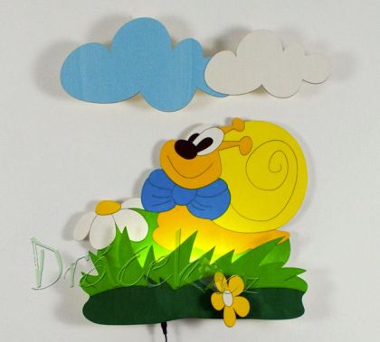 Nástěnná LED lampička Šnek s loukou