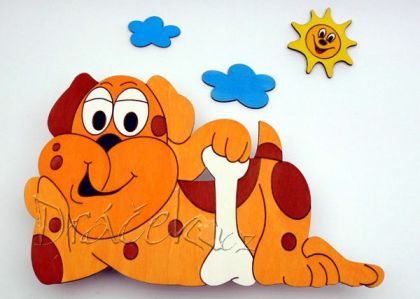 Nástěnná lampička Pes s oblohou