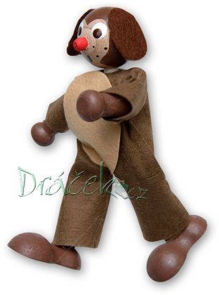 Loutka - pejsek Erik s vodícímí šňůrkami