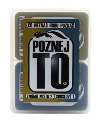Poznej to, známá místa 2, sousloví 1, společenská hra karty v plastové krabičce 9,5x12,5x2cm