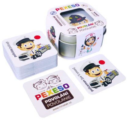 Pexeso Povolání voděodolné 64 karet v plechové krabičce 6x6x4cm Hmaťák