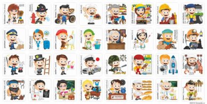 Pexeso Povolání voděodolné 64 karet v plechové krabičce 6x6x4cm Hmaťák