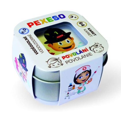 Pexeso Povolání voděodolné 64 karet v plechové krabičce 6x6x4cm Hmaťák
