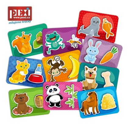 PEXI Velcro skládačky - Kdo co jí ?