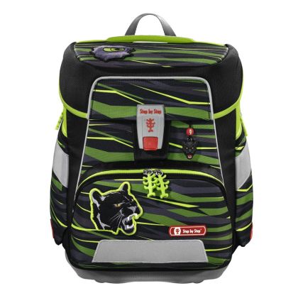 Školní aktovka SPACE pro prvňáčky - 5-dílný set, Step by Step Wild Cat Chiko, certifikát AGR