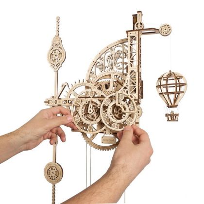 Ugears 3D dřevěné mechanické puzzle Nástěnné hodiny Aero