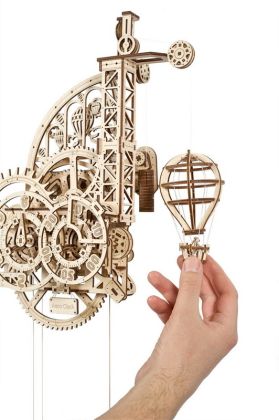 Ugears 3D dřevěné mechanické puzzle Nástěnné hodiny Aero