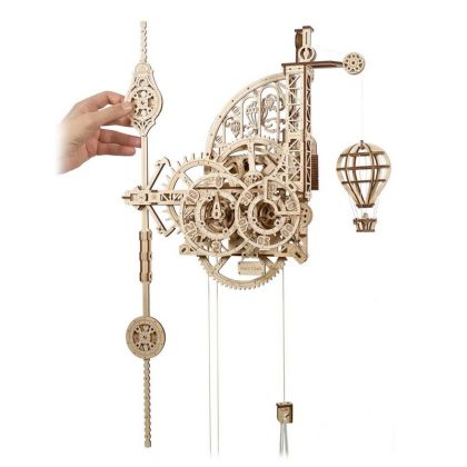 Ugears 3D dřevěné mechanické puzzle Nástěnné hodiny Aero