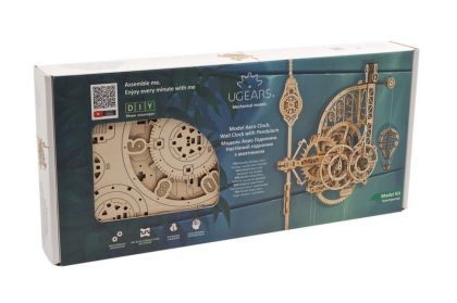 Ugears 3D dřevěné mechanické puzzle Nástěnné hodiny Aero
