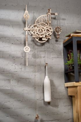 Ugears 3D dřevěné mechanické puzzle Nástěnné hodiny Aero