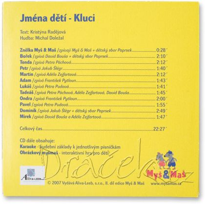 Jména dětí - Kluci - leporelo a CD
