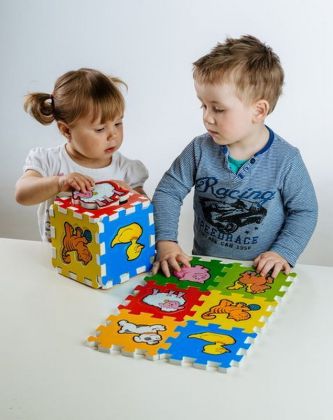 Teddies Pěnové puzzle Kostka Moje první zvířátka