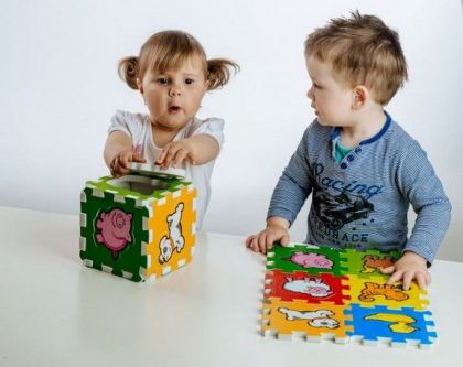 Teddies Pěnové puzzle Kostka Moje první zvířátka